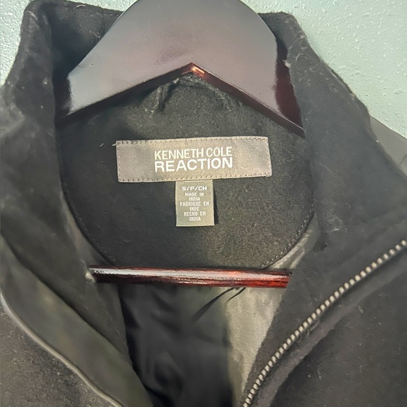 KENNETH COLE Reaction Moto style jacket, wool w/ vegan leather accents, Small. - Picture 5 of 6